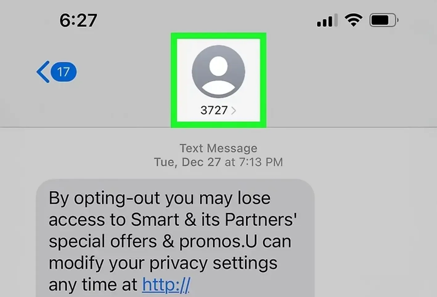 Tap a message from a user you want to block
