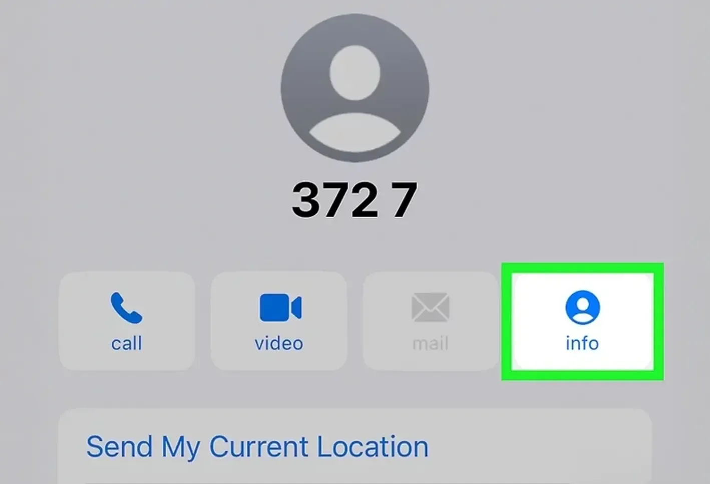 Tap the user's image above the phone number