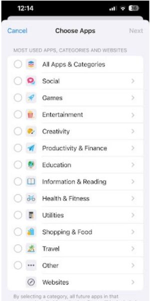 Twitter app block settings
