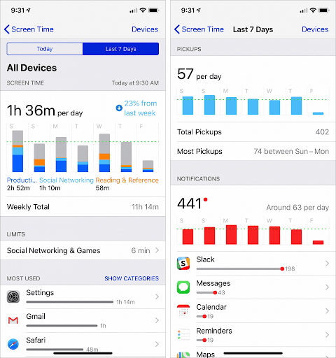 iPhone Screen Time reports under See All Activity section.png