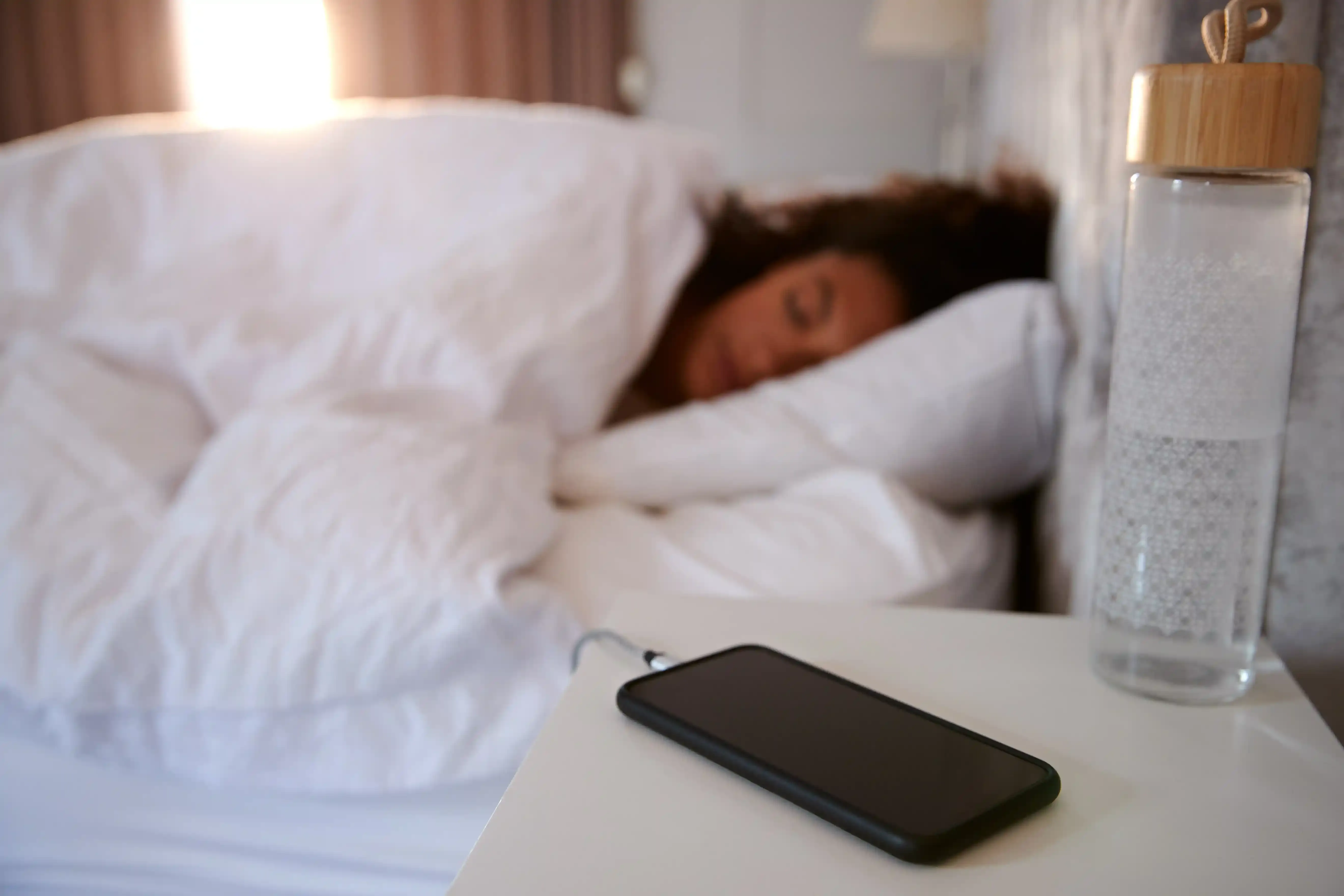 phone kept aside while sleeping